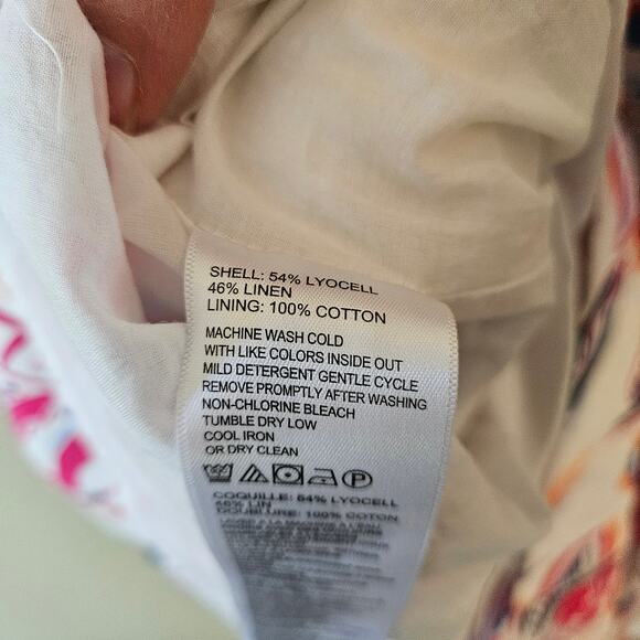 Tommy Bahama Linen-Blend Shift Dress, Size Medium Tropical Floral - Picture 6 of 7